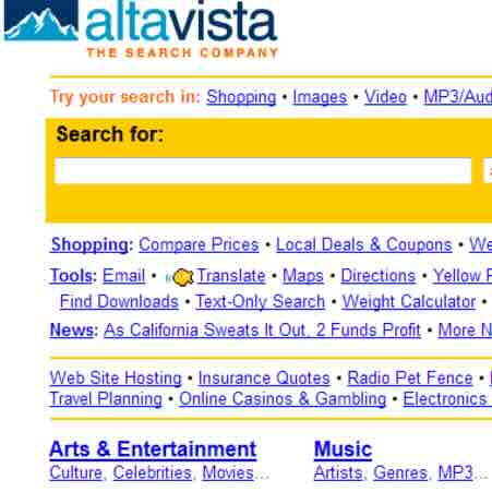 Altavista - where search happened before Google